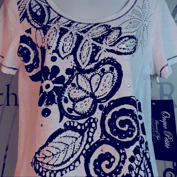 🆕Gorgeous NWT black n white sparkle shirt - Picture 12 of 14